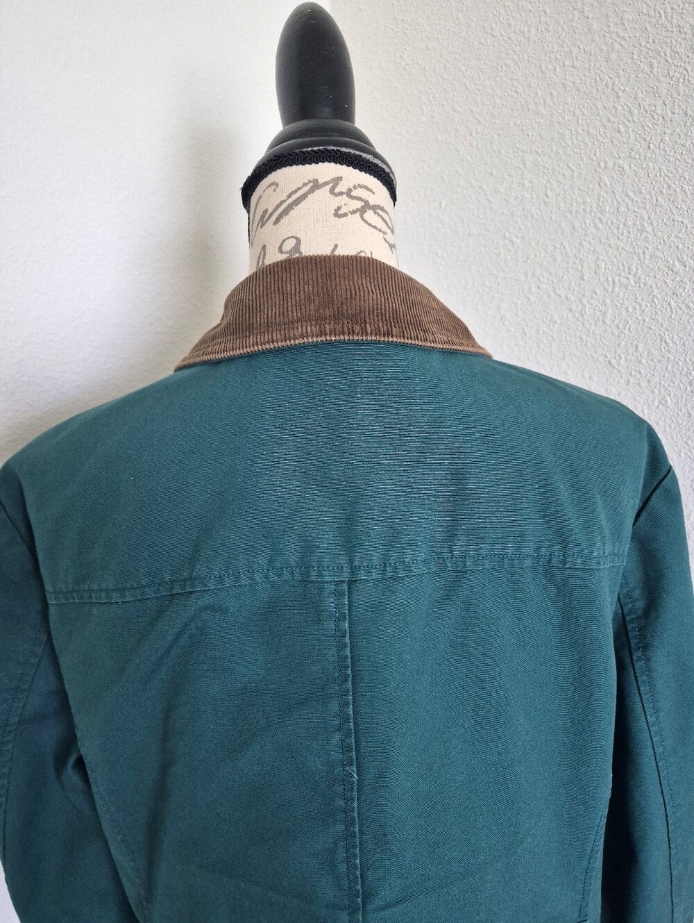 LL Bean Womens Adirondack Plaid Flannel-Lined Barn Coat M Green Chore Jacket - Picture 14 of 16